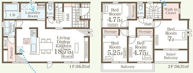 ～収納豊富なプランを採用～ ・ウォークインクローゼットパントリーなど収納豊富なプランを採用。 ・今のお住まいと収納力をぜひ比較してみてください。 