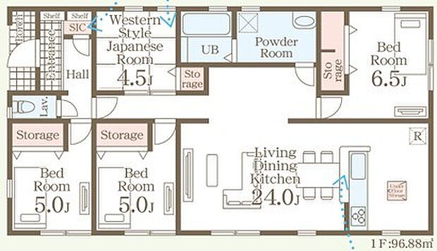 ～今人気の「平屋」プラン～ ・バリアフリー性に優れ、ワンフロアで完結出来る事から人気が高まっている「平屋」プラン。 ・ぜひ一度ご見学いただき、その魅力をご体感くださいませ。 