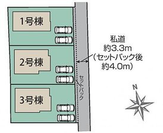 ~カースペース2台以上確保~ ・各棟カースペースが2台以上ございますので、車通勤の方にもお勧めのプランとなっております。 ・余裕の敷地で余裕のある新生活をお過ごしいただけます。