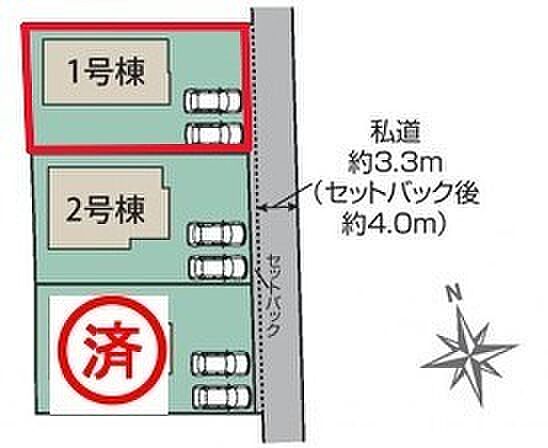 ~カースペース2台以上確保~ ・各棟カースペースが2台以上ございますので、車通勤の方にもお勧めのプランとなっております。 ・余裕の敷地で余裕のある新生活をお過ごしいただけます。