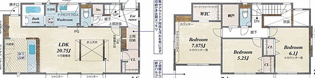 ~全居室南向きの間取り~ ・各居室が南向きなので穏やかな陽の入る陽当り良好な仕様。 ・明るい空間でくつろぎのお時間をお過ごしいただけます。