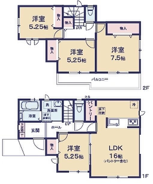 ~使い勝手の良い4LDKプラン~ ・シンプルで使い勝手が良く、人気の高い4LDKのプランを採用。 ・収納もしっかりございますので、お家の中がスッキリと片付きます。