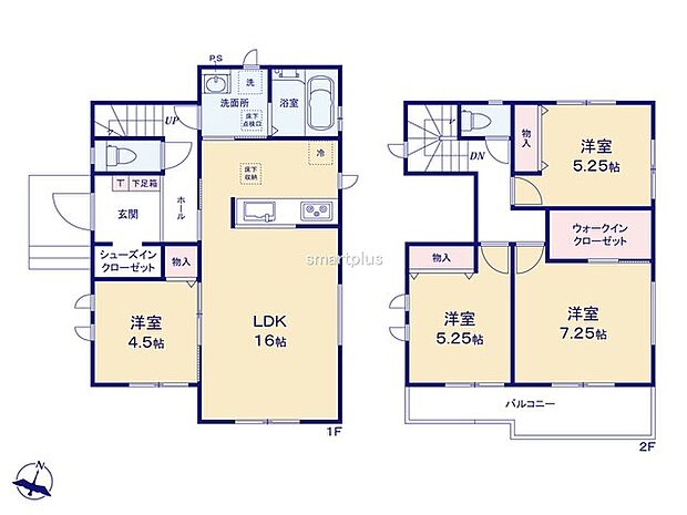 ~使い勝手の良い4LDKプラン~ ・シンプルで使い勝手が良く、人気の高い4LDKのプランを採用。 ・収納もしっかりございますので、お家の中がスッキリと片付きます。