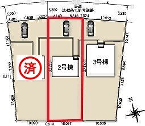 ～余裕のある広々した敷地～ ・各棟土地面積はなんと106坪以上。余裕の敷地で余裕のある新生活をお過ごしいただけます。 ・ぜひ現地で一度その広さをご体感くださいませ。 