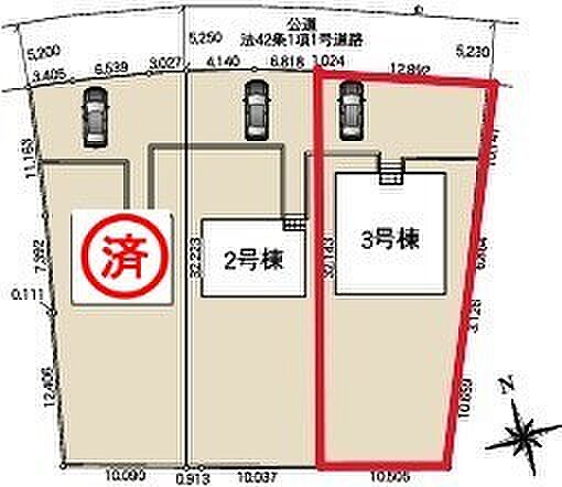 ~余裕のある広々した敷地~ ・各棟土地面積はなんと106坪以上。余裕の敷地で余裕のある新生活をお過ごしいただけます。 ・ぜひ現地で一度その広さをご体感くださいませ。