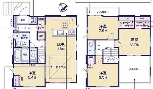 ~収納豊富なプランを採用~ ・ウォークインクローゼット、シューズインクロークなど収納豊富なプランを採用。 ・今のお住まいと収納力をぜひ比較してみてください。