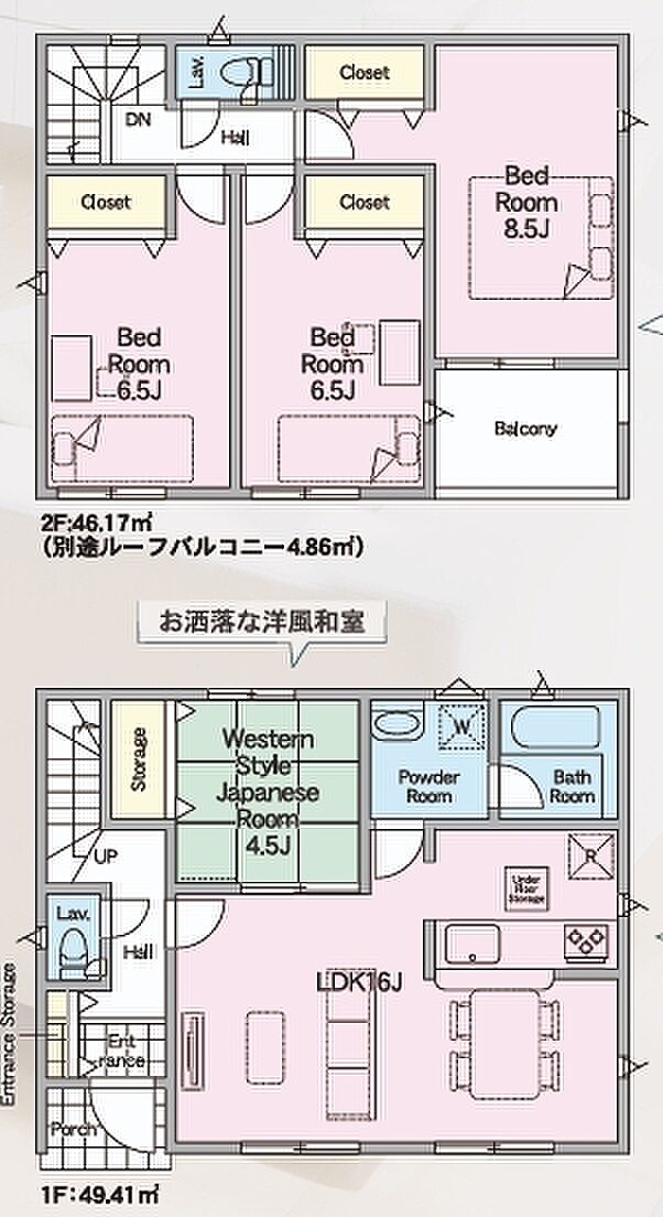 ~使い勝手の良い4LDKプラン~ ・シンプルで使い勝手が良く、人気の高い4LDKのプランを採用。 ・収納もしっかりございますので、お家の中がスッキリと片付きます。