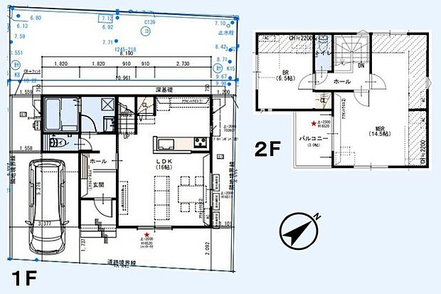~間取り変更も可能なプラン~ ・2階14.5帖の洋室は間仕切りを造る事で2部屋に分ける事が可能。 ・ご家族の状況に応じて部屋の数を変更できるプランです。