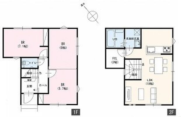 ~間取り変更も可能なプラン~ ・11.7帖の洋室は間仕切りを造る事で2部屋に分ける事が可能。 ・ご家族の状況に応じて部屋の数を変更できるプランです。