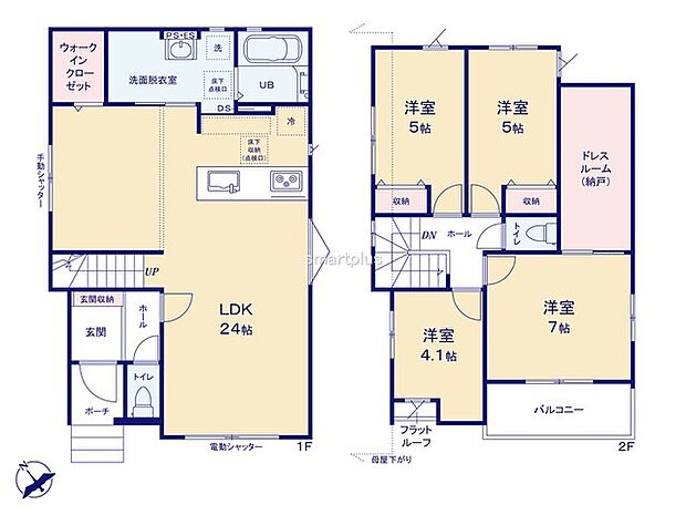 ~広々したLDKを設けたプラン~ ・LDKは24帖。ご家族で過ごす空間だからこそ、余裕のある広さでお過ごしくださいませ。 ・ご内覧の際は家具の配置などもイメージしてみてくださいね。 (2号棟)