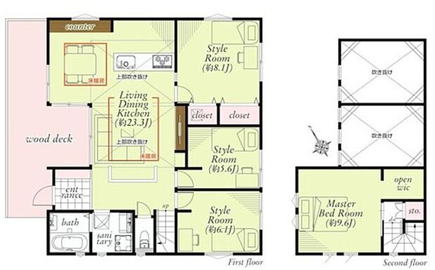 〜広々したLDKを設けたプラン〜 ・LDKは何と23.3帖。ご家族で過ごす空間だからこそ、余裕のある広さでお過ごしくださいませ。 ・ご内覧の際は家具の配置などもイメージしてみてくださいね。