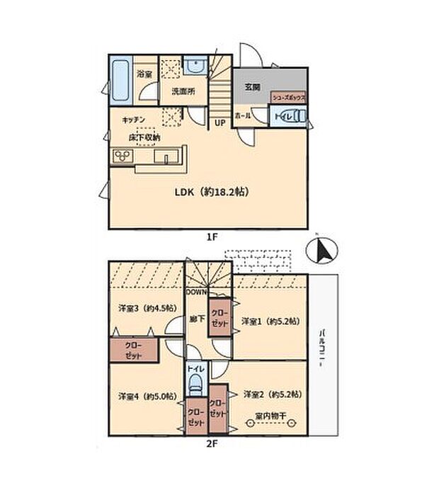 〜リビングイン階段を採用〜 ・リビングイン階段なので2階へ行く際、降りる際に必ずリビングを通る「ご家族の顔が見える」仕様。 ・家族の距離が近づく間取となっております。 