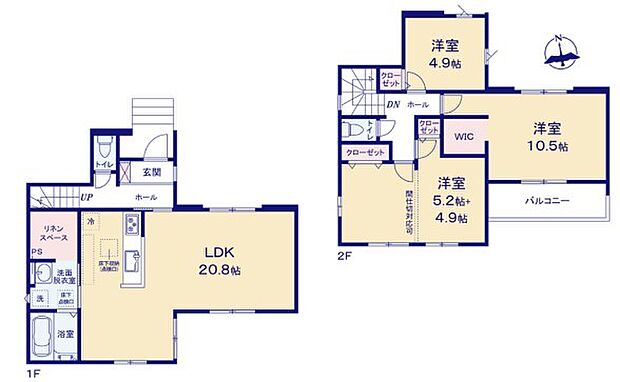 〜水周り集中プランを採用〜 ・キッチン・洗面など水回りを集中させることで家事のしやすい間取。 ・日々の事なので家事導線もご見学の際にぜひチェックしてみてください。 