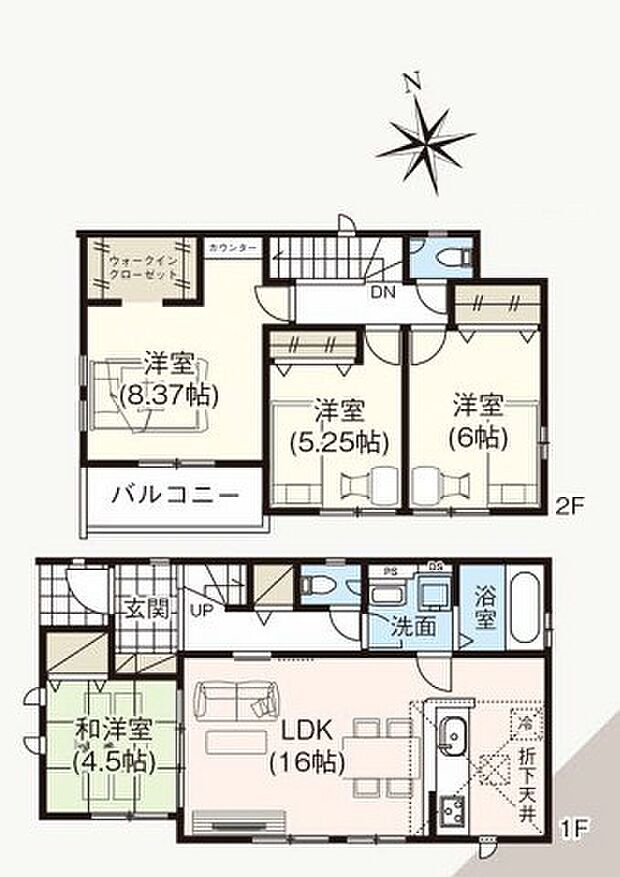〜全居室南向きの間取り〜 ・各居室が南向きなので穏やかな陽の入る陽当り良好な仕様。 ・明るい空間でくつろぎのお時間をお過ごしいただけます。 