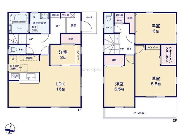 〜収納豊富なプランを採用〜 ・ウォークインクローゼットなど収納豊富なプランを採用。家の中がスッキリと片付きます。 ・今のお住まいと収納力をぜひ比較してみてください。 