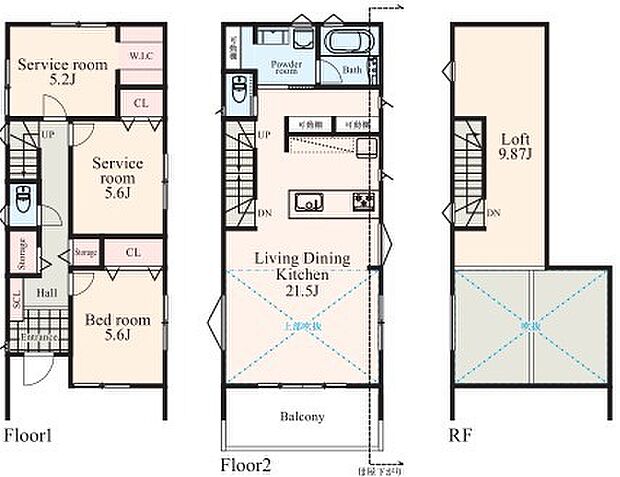 〜広々したLDKを設けたプラン〜 ・LDKは何と21.5帖。ご家族で過ごす空間だからこそ、余裕のある広さでお過ごしくださいませ。 ・ご内覧の際は家具の配置などもイメージしてみてくださいね。