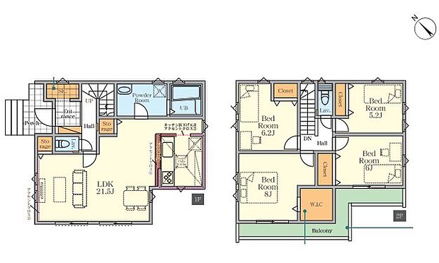 〜収納豊富なプランを採用〜 ・ウォークインクローゼット、シューズインクロークなど収納豊富なプランを採用。 ・今のお住まいと収納力をぜひ比較してみてください。 