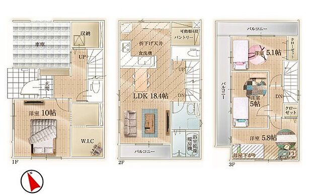 〜収納豊富なプランを採用〜 ・ウォークインクローゼット、パントリーなど収納豊富なプランを採用。 ・今のお住まいと収納力をぜひ比較してみてください。
