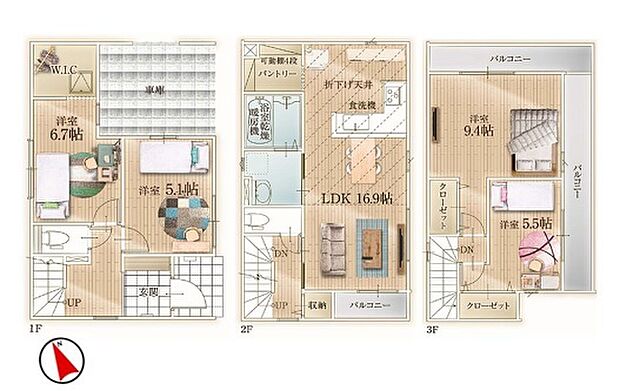 〜水周り集中プランを採用〜 ・キッチン・洗面など水回りを集中させることで家事のしやすい間取。 ・日々の事なので家事導線もご見学の際にぜひチェックしてみてください。 