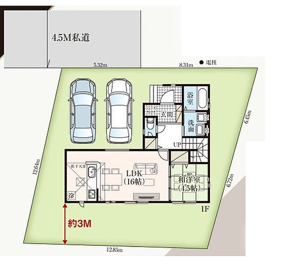 〜カースペース2台分ご用意〜 ・2台分のカースペースがございますので、車通勤の方やご来客の多い方にもお勧めのお住まいです。 ・余裕の敷地で余裕の新生活をお過ごしいただけます。 