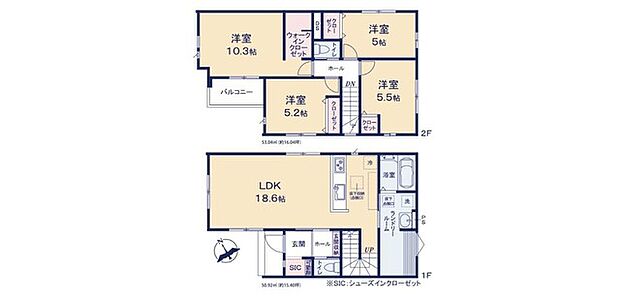 〜収納豊富なプランを採用〜 ・ウォークインクローゼット、シューズインクロークなど収納豊富なプランを採用。 ・今のお住まいと収納力をぜひ比較してみてください。 