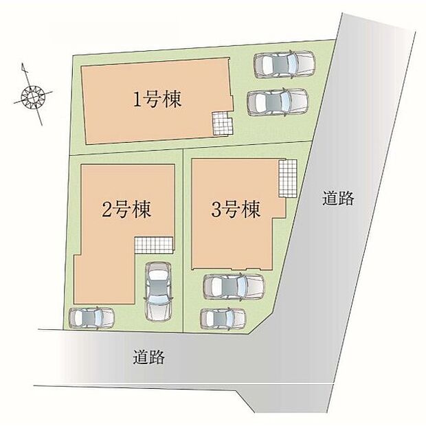 〜カースペース2台分確保〜 ・各棟カースペースが2台分ございますので、車通勤の方にもお勧めのプランとなっております。 ・余裕の敷地で余裕のある新生活をお過ごしいただけます。