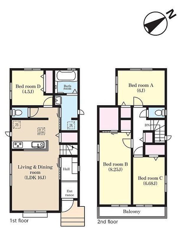 〜リビングイン階段を採用〜 ・リビングイン階段なので2階へ行く際、降りる際に必ずリビングを通る「ご家族の顔が見える」仕様。 ・家族の距離が近づく間取となっております。