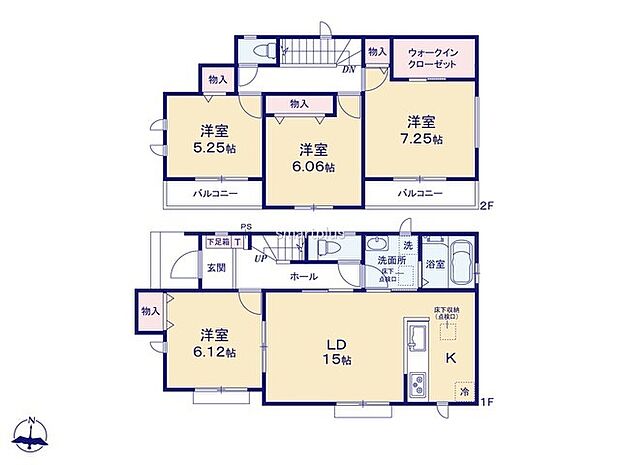 〜全居室南向きの間取り〜 ・各居室が南向きなので穏やかな陽の入る陽当り良好な仕様。 ・明るい空間でくつろぎのお時間をお過ごしいただけます。 