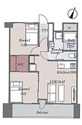 東カングランドマンション第2松戸 2LDKの間取図画像