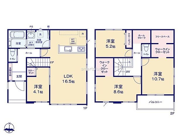 〜水周り集中プランを採用〜 ・キッチン・洗面など水回りを集中させることで家事のしやすい間取。 ・日々の事なので家事導線もご見学の際にぜひチェックしてみてください。 