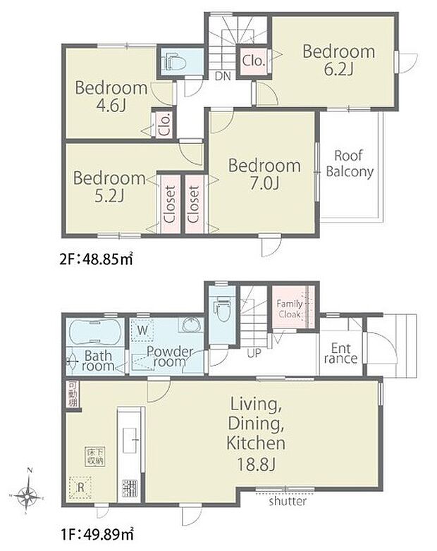 ~水回り集中プランを採用~ ・キッチン・洗面など水回りを集中させることで家事のしやすい間取。 ・日々の事なので家事導線もご見学の際にぜひチェックしてみてください。