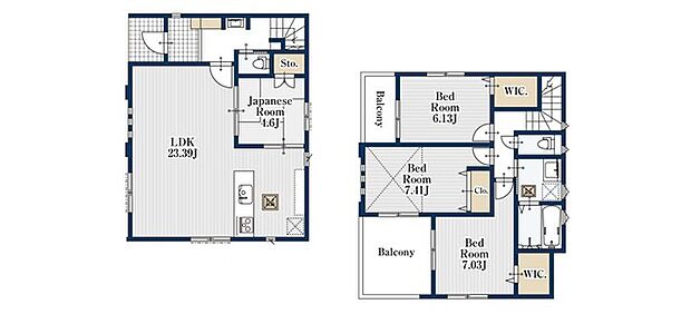 ~広々したLDKを設けたプラン~ ・LDKは何と23帖超。ご家族で過ごす空間だからこそ、余裕のある広さでお過ごしくださいませ。 ・ご内覧の際は家具の配置などもイメージしてみてくださいね。