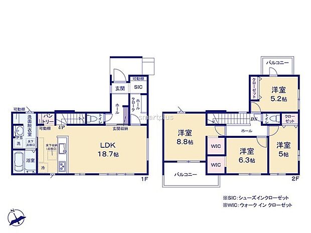 ~収納豊富なプランを採用~ ・ウォークインクローゼット、シューズインクロークなど収納豊富なプランを採用。 ・今のお住まいと収納力をぜひ比較してみてください。