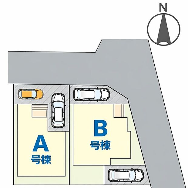 ～カースペース2台以上確保～ ・各棟カースペースが2台以上ございますので、車通勤の方にもお勧めのプランとなっております。 ・余裕の敷地で余裕のある新生活をお過ごしいただけます。