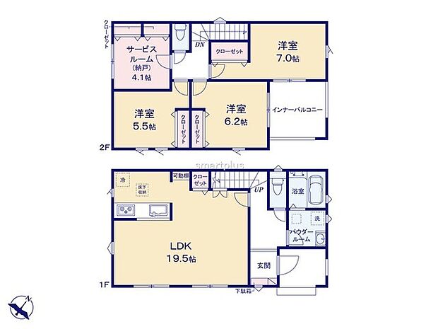 ~使い勝手の良い4LDKプラン~ ・シンプルで使い勝手が良く、人気の高い4LDKのプランを採用。 ・収納もしっかりございますので、お家の中がスッキリと片付きます。