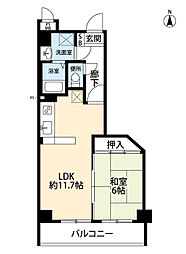 シェモア北山 1LDKの間取図画像