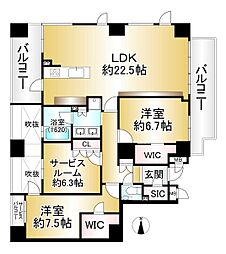 プラウド京都御所東 2SLDKの間取図画像