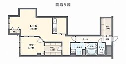 九条橋ハイホーム 1SLDKの間取図画像
