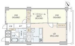 ソフトタウン代々木 2SLDKの間取図画像