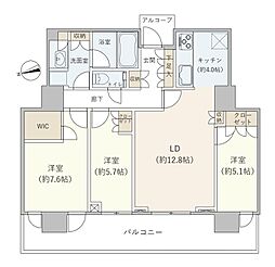 JR山手線 田町駅 徒歩12分 3LDKの間取り