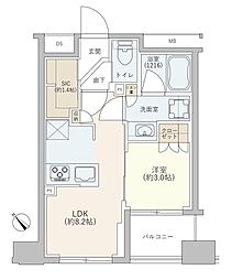 ヴェレーナブリエ東神奈川 1LDKの間取図画像