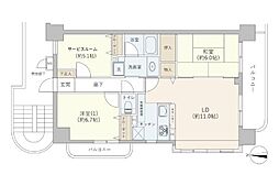 セントレー竹ノ塚第2 2SLDKの間取図画像