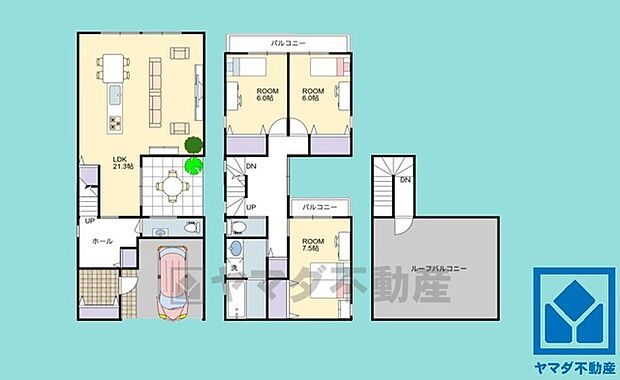 3LDK、土地面積100.47平米、建物面積124.19平米、木造2階建。2025年12月完成予定。