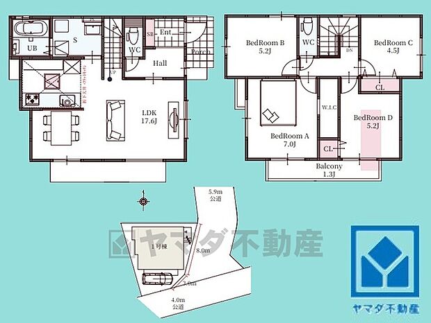 4LDK、土地面積91.61平米、建物面積94.6平米、木造2階建。2025年11月完成済。2期1号棟です。区画それぞれ間取りが違うので、ライフスタイルに合わせてご検討ください。