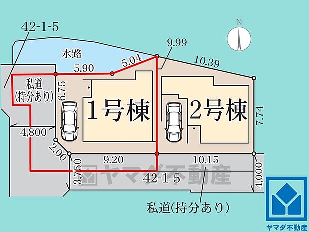 尼崎市大島前2棟の1号棟です。区画それぞれ間取りが違うので、ライフスタイルに合わせてご検討ください。