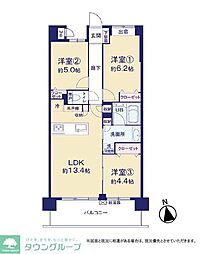 レリア蕨塚越 3LDKの間取図画像