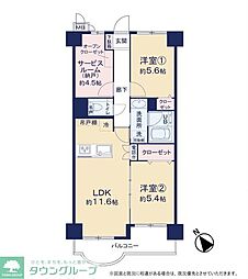 ライオンズマンション北小金 2SLDKの間取図画像