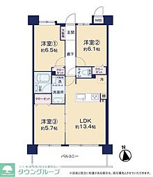 グリーンミユキ北町 3LDKの間取図画像