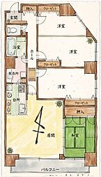 パルグラーサ環状通東 3LDKの間取図画像