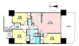 ユニーブル高畑 3LDKの間取図画像